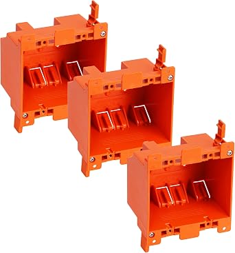 [3 Pack] CLOUDY BAY Two Gang Electrical Outlet Box,25 Cubic Inch Junction Box,Old Work Box,UL Listed