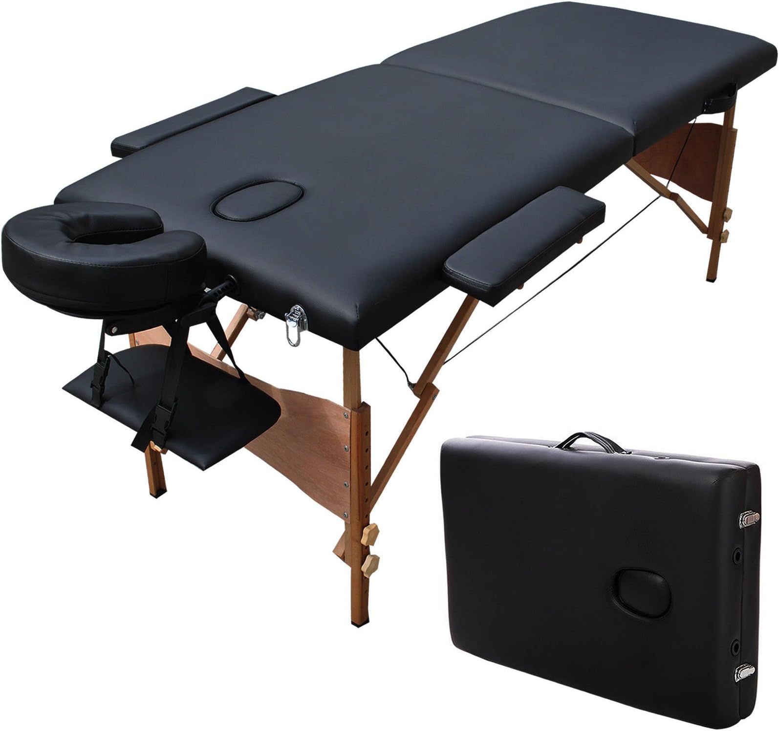 New 84"l Portable Massage Table Facial SPA Bed Tattoo W/free Carry Case Black Ship USA