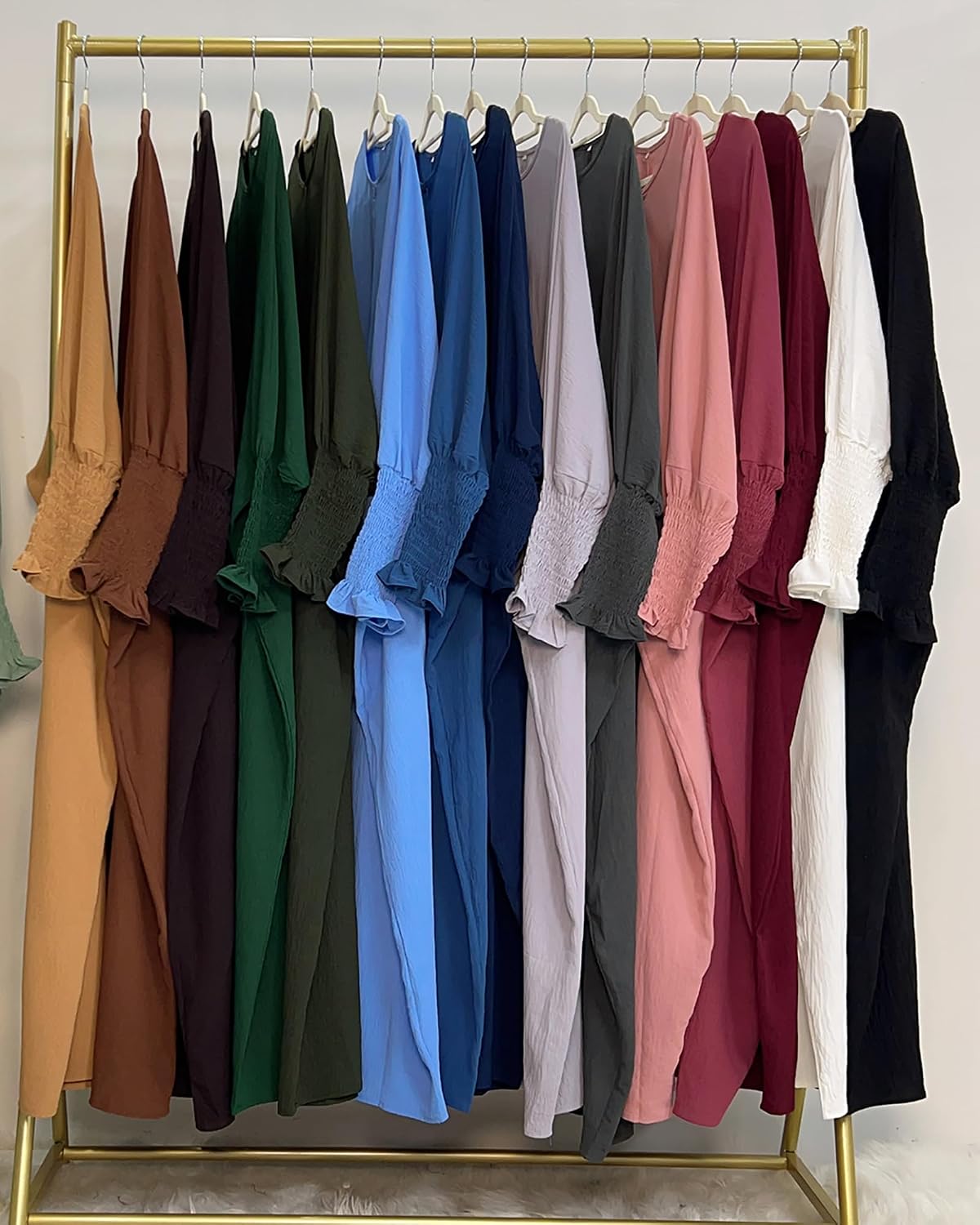 Muslim Prayer Abaya Islamic Women's Khimar Pure Color Hijab Dress Long Sleeve Dubai Kaftan