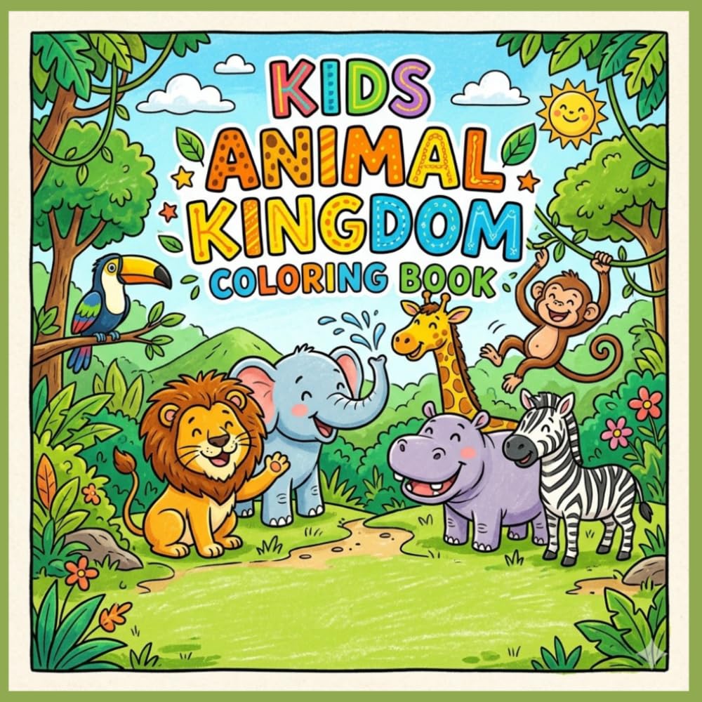 Kids Animal Kingdom Coloring Book: A Fun & Creative Animal Coloring Adventure