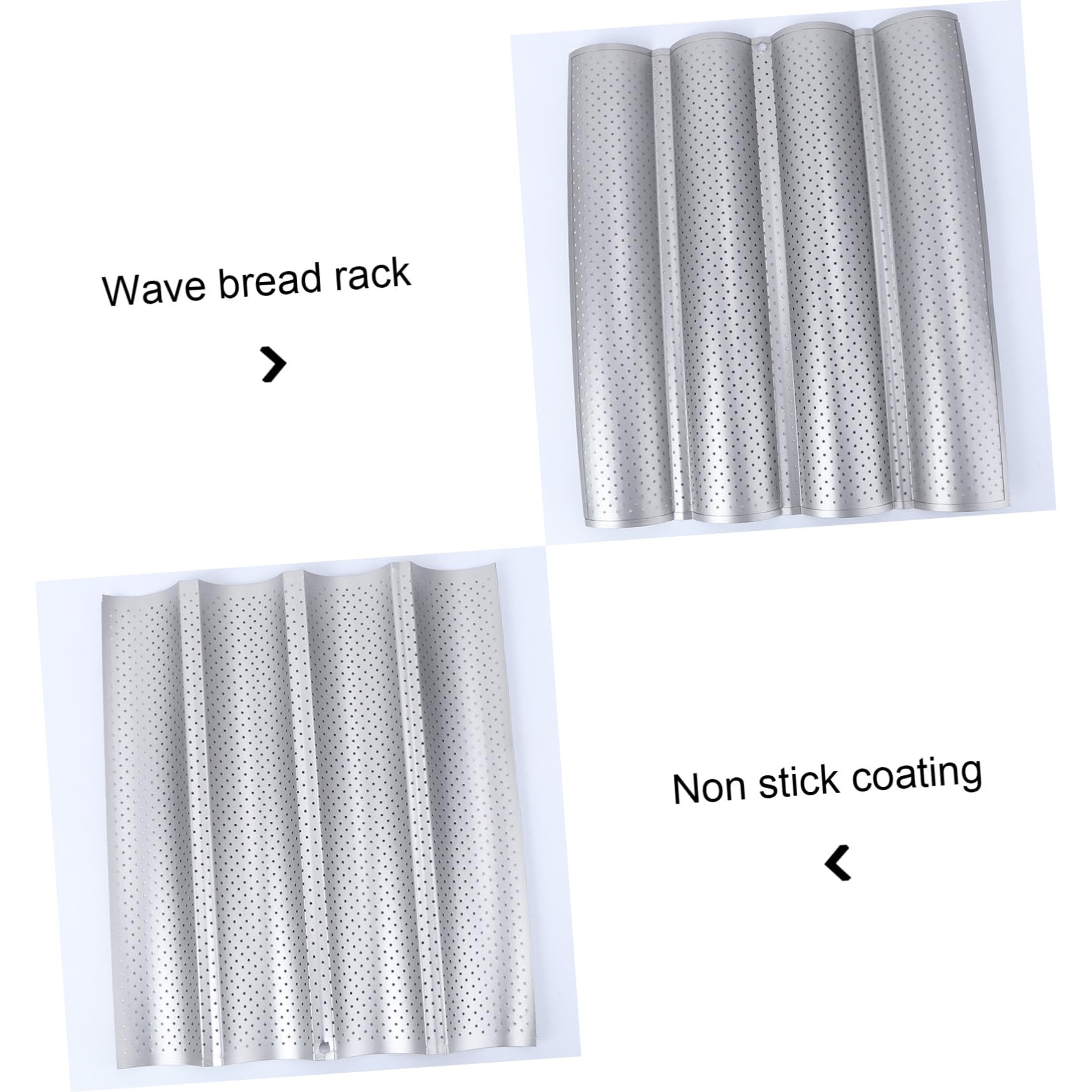 BESTYASH Backblech aus Edelstahl Wellenform Baguette Backform für Französisches Brot Antihaftbeschichtet Backzubehör für Heim und Profi Backen