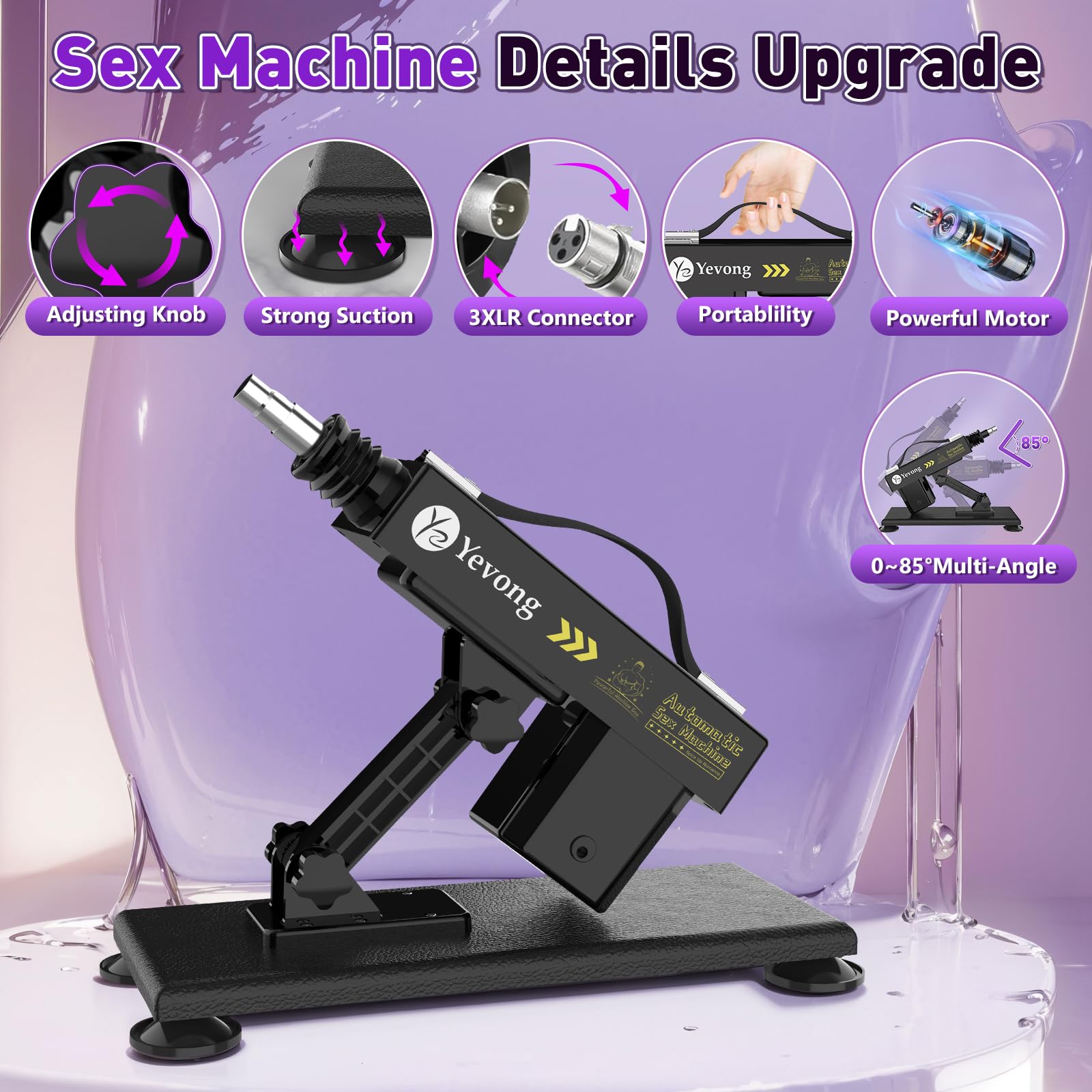 Sex Machine Thrusting Dildo Machine with Realistic Dildos, Fucking Machine for Man with 3XLR Connector,Love Machine for Women,Adult Sex Toy for Couple with 7 Accessories