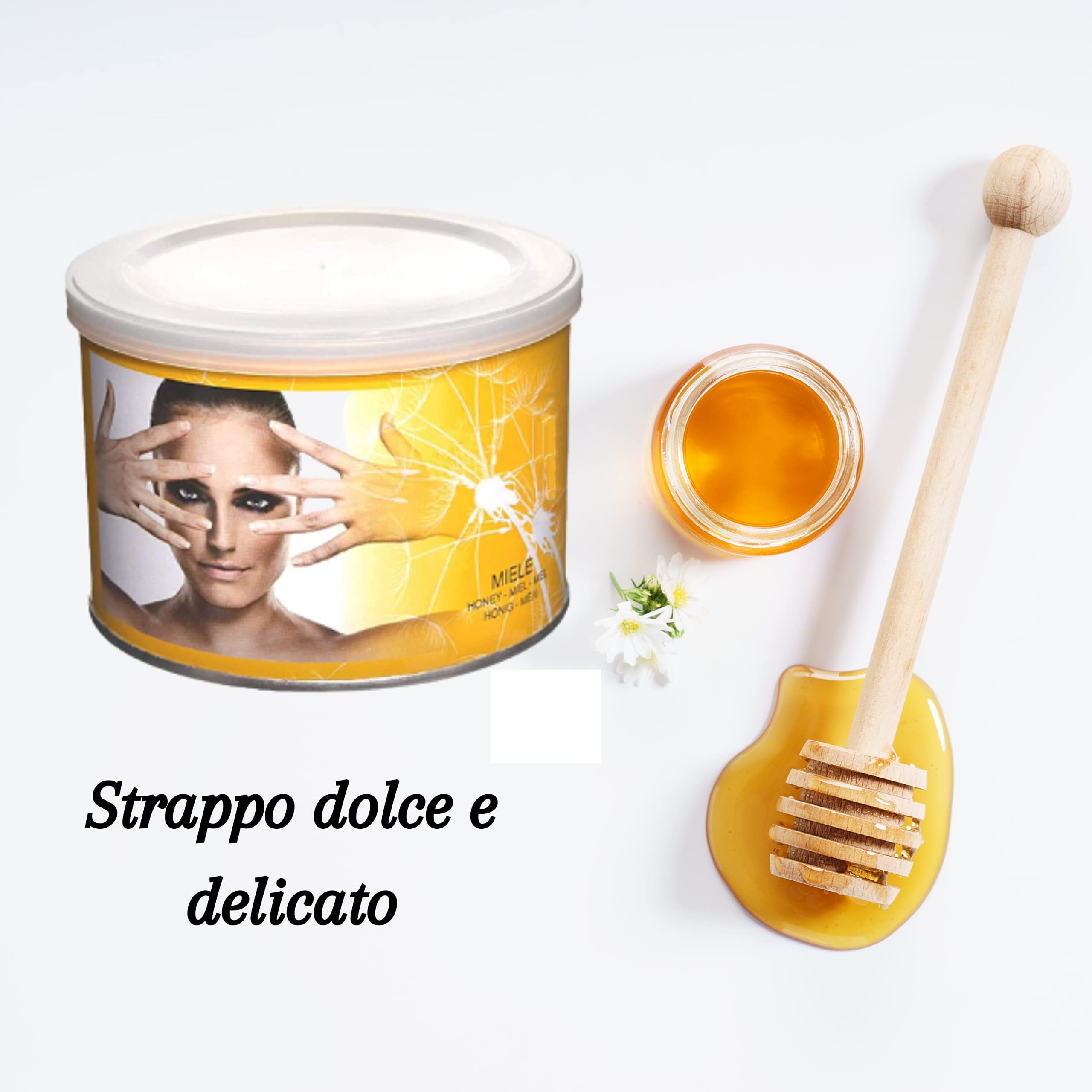 Strisce Depilatorie Gambe con Cera Depilatoria Barattolo Miele Ceretta a Caldo Kit Ceretta Ceretta Viso 100 Strisce per Ceretta Depilazione Donna Cera per Ceretta Ceretta a caldo Kit Completo Set Cera