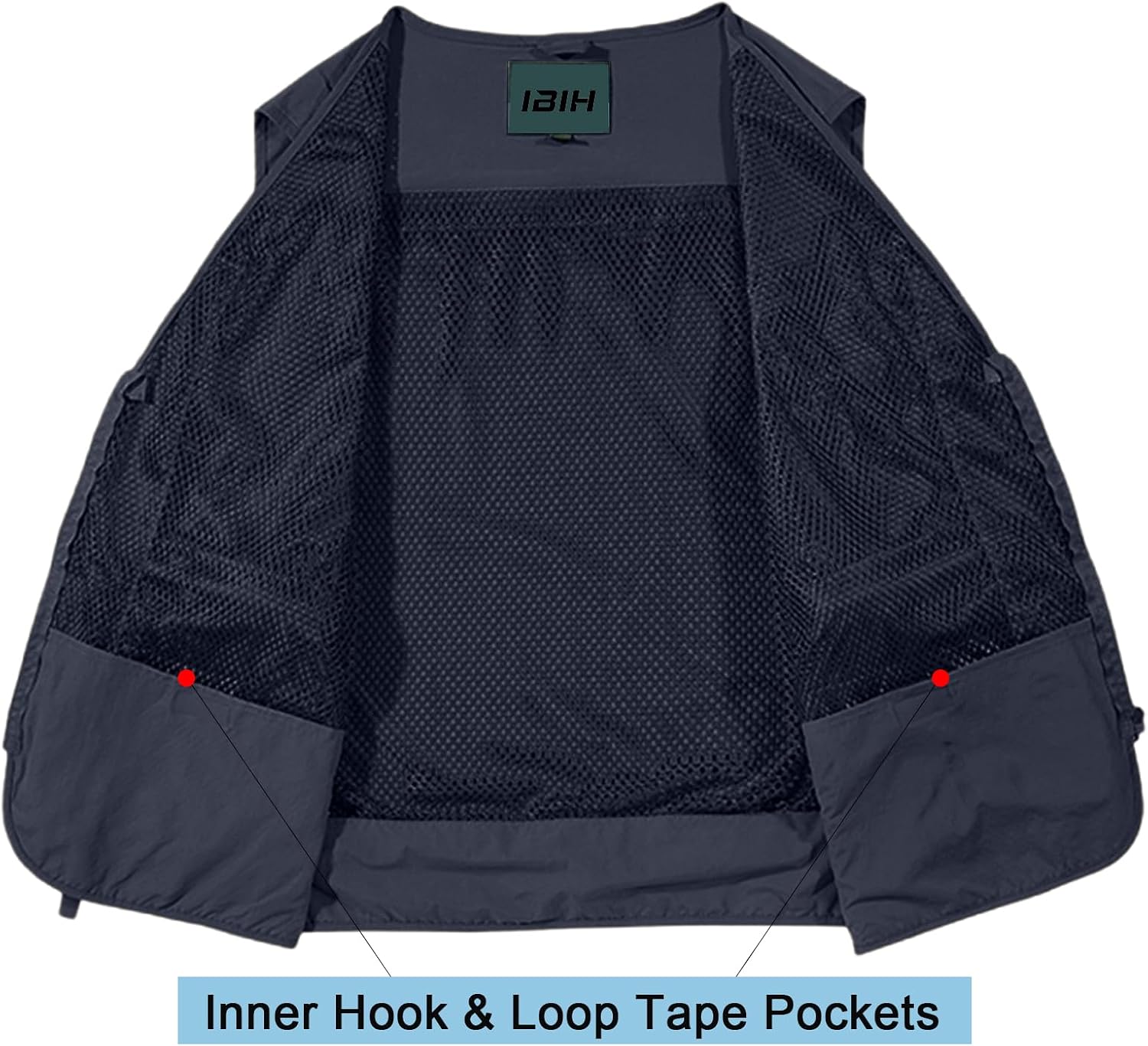 Mens Outdoor Vest Breathable Quick-Dry Fishing Vest Camping Hiking Lightweight Vest with Multi-Pocket image 3