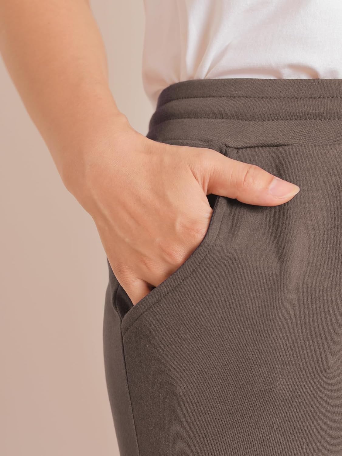 Weintee Women's Plus Size Cotton Knit Pants with Pockets - Image 3