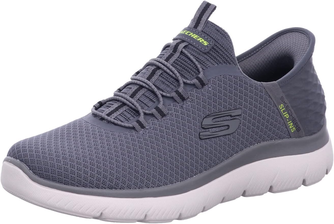 Skechers Men's Summits High Range Hands Free Slip-in Sneaker, Charcoal, 11