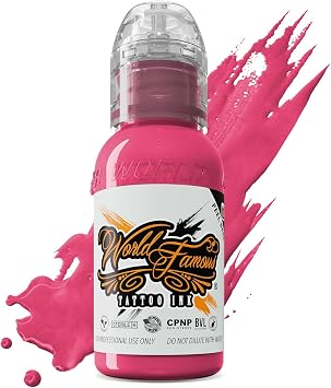 World Famous Pink Tattoo Ink, Vegan and Professional Ink, Made in USA, Bali Pink, 1 oz