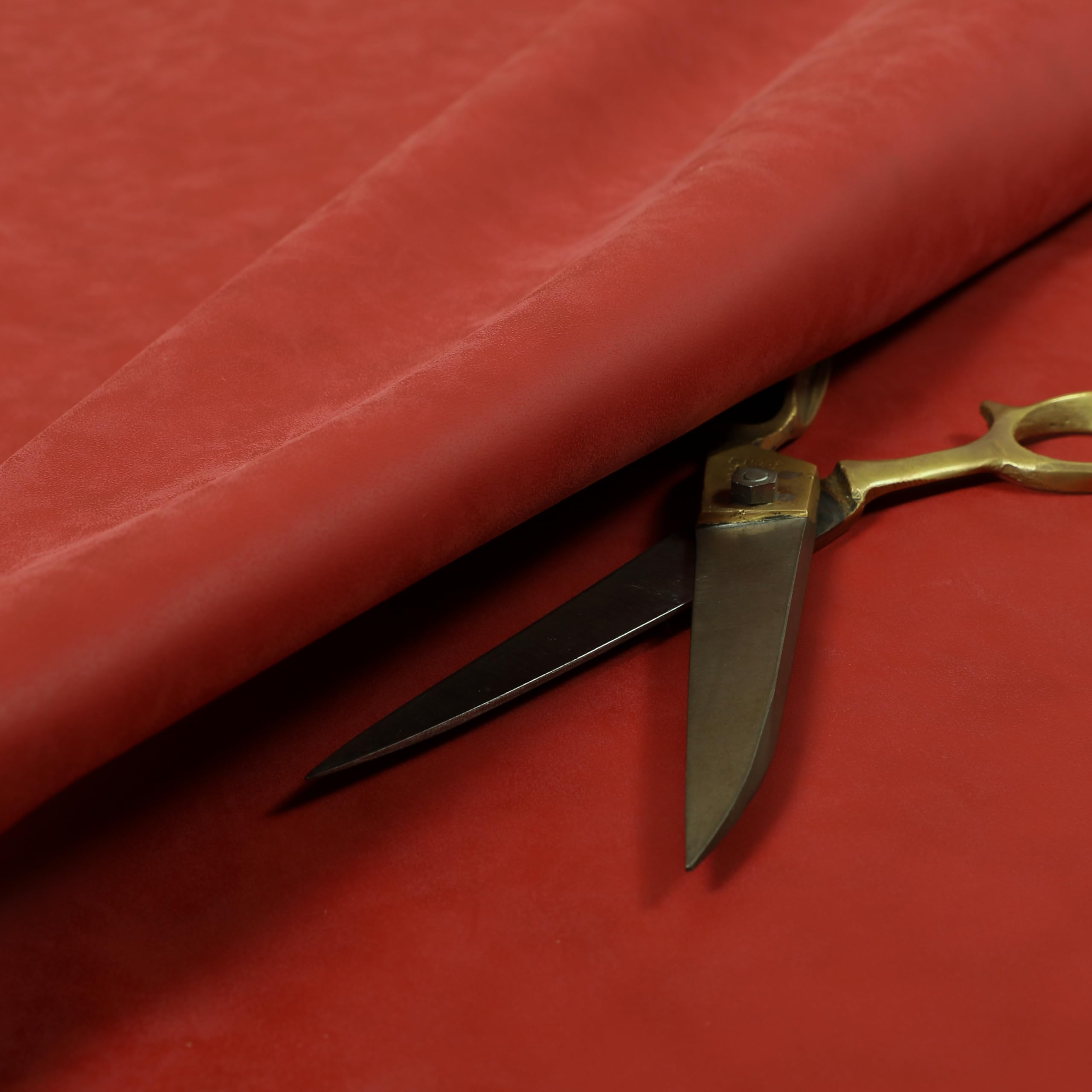 Redbrick Mill Fabrics Flame Retardant Beautiful Soft Textured Semi Faux Suede Upholstery Material Fabric in Red Colour (1 Metre)