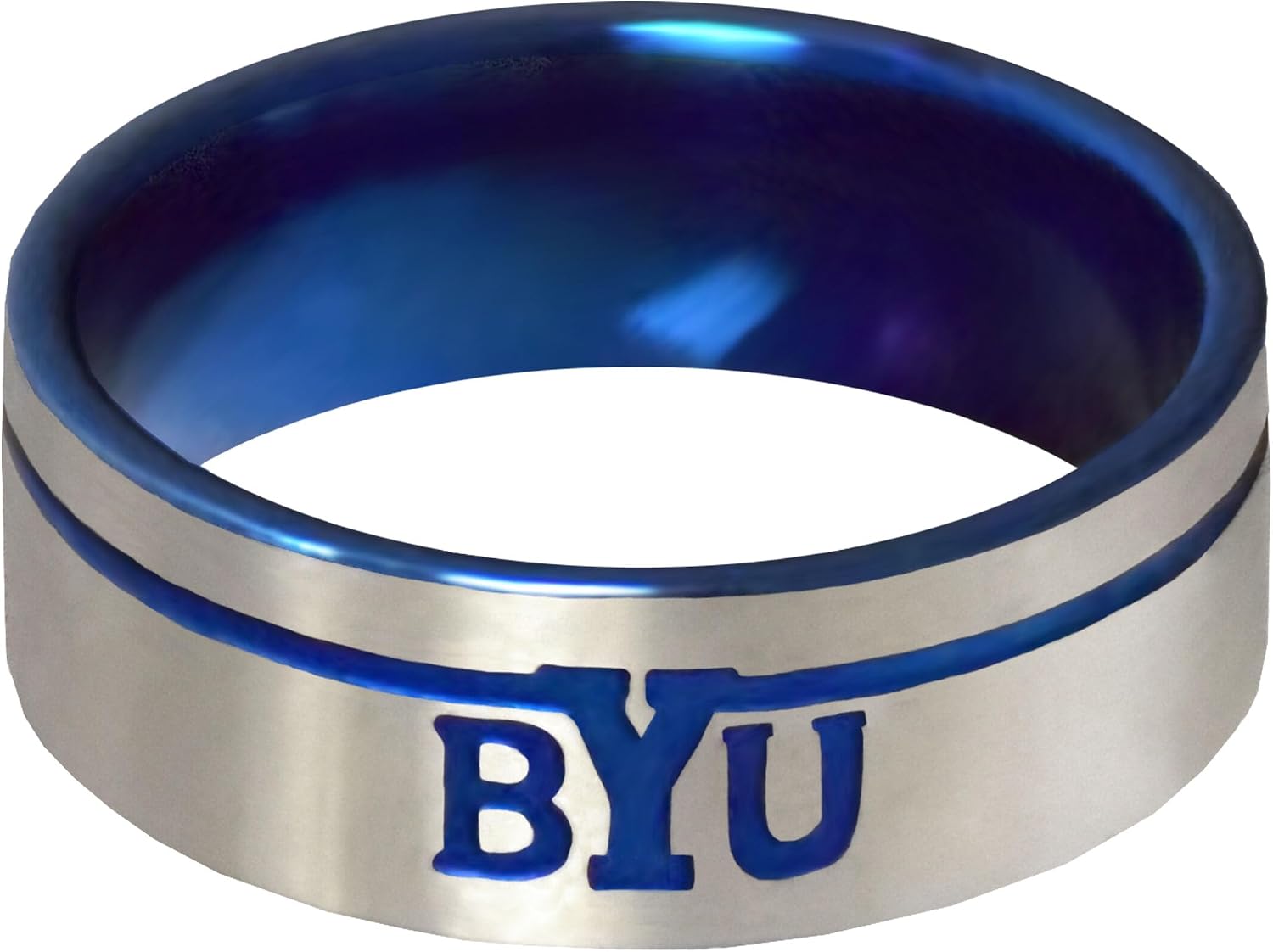 Fan Frenzy BYU Astro Stainless Steel Ring