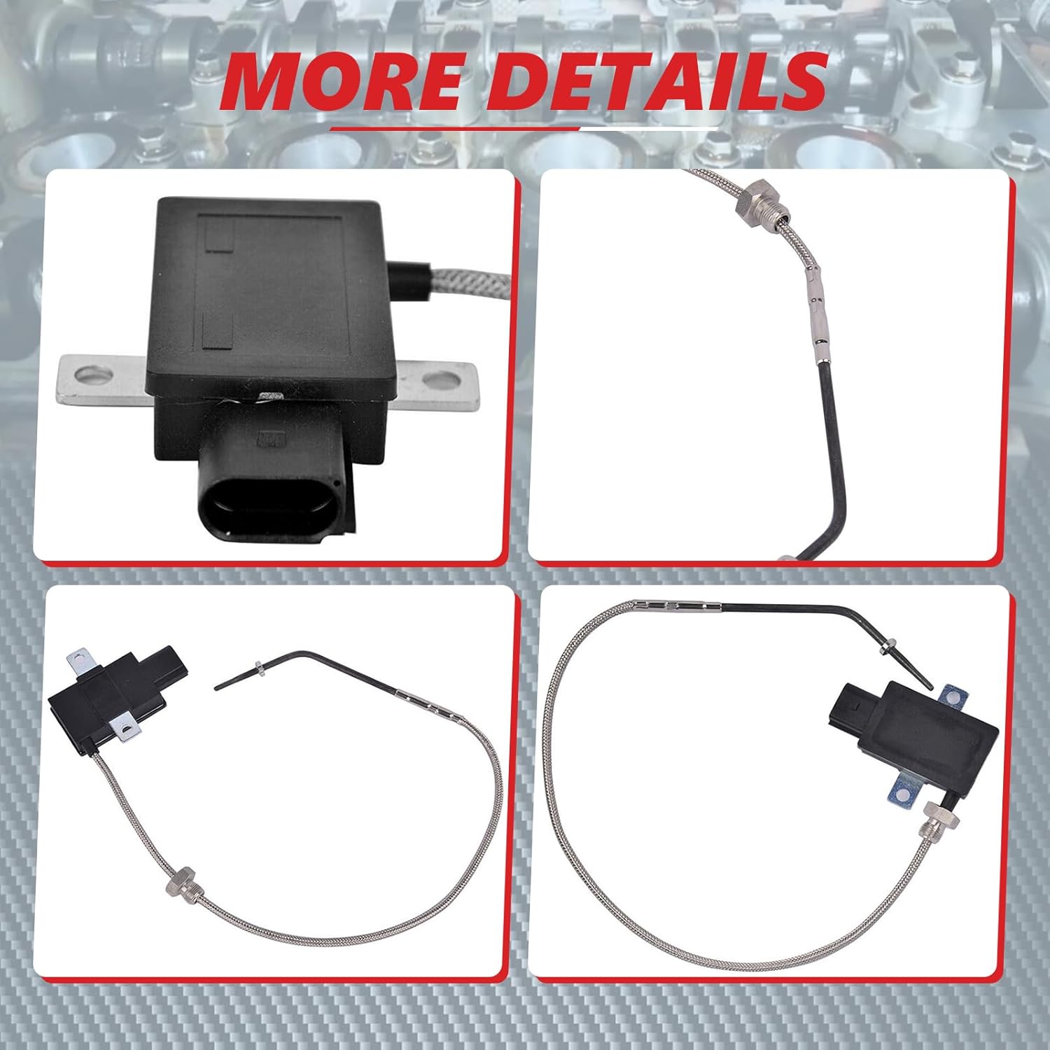 Exhaust Temperature Sensor 07C919529L 07C919529A Fits for Bentley Continental Flying Spur Bank 2 Replace OE 07C919529C 07C919529E