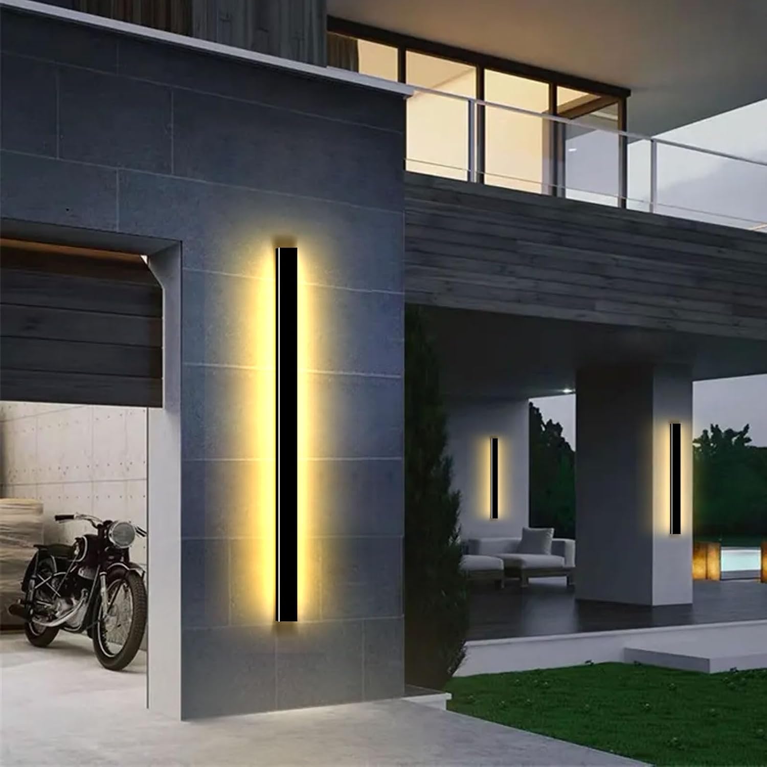 47 Inch Modern Outdoor Wall Lights Long Exterior Wall Light Sconce Outside Porch Wall Light 3000K IP65 Waterproof Exterior Light Fixtures Wall Mount for House Garage