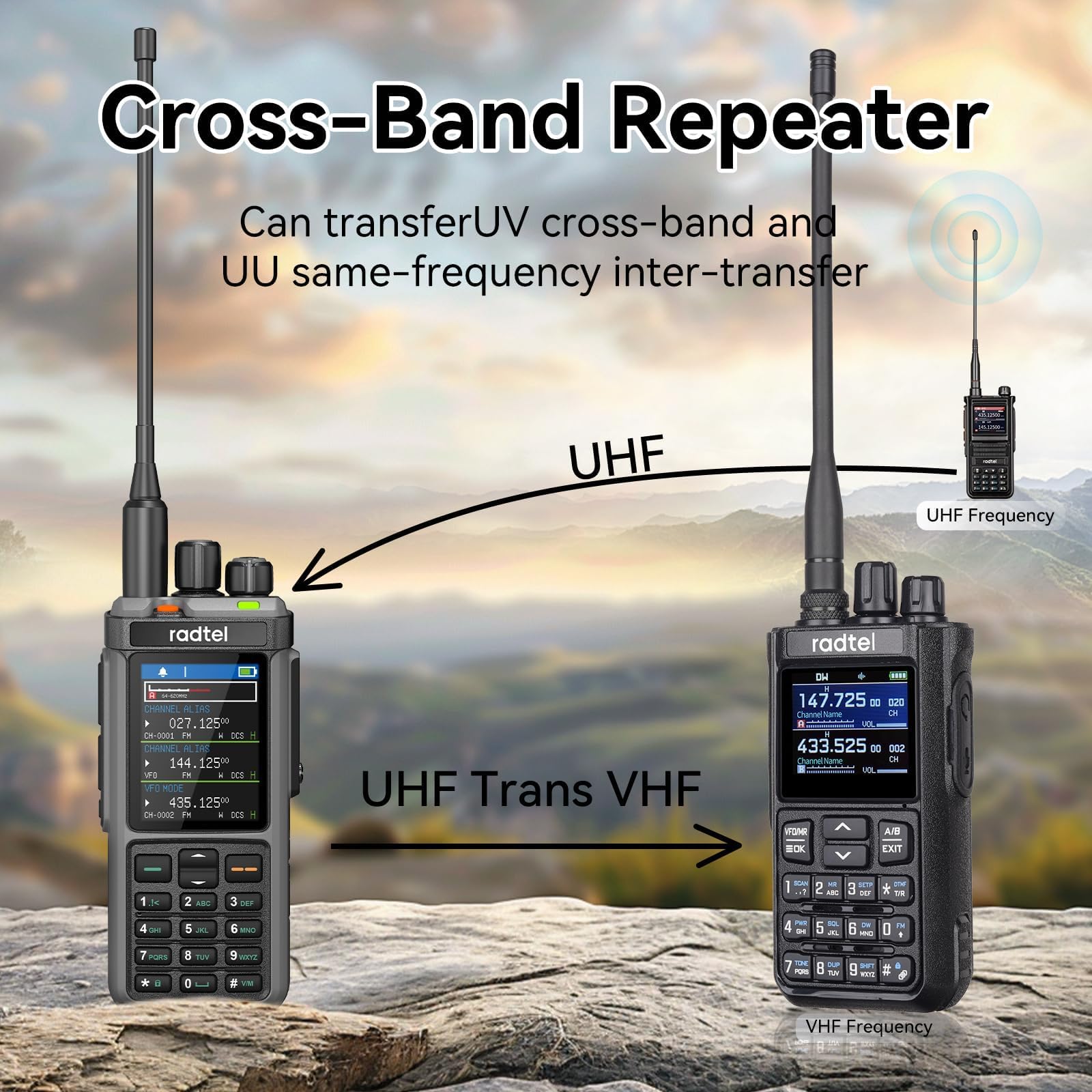 Radtel RT-880G GPS APRS 10w radioamatore walkie talkie radio CB portatile 1024 canali HF SSB Rx con ripetitore cross-band, display a colori da 2,4 pollici con cavo di programmazione Antenna SW/MW