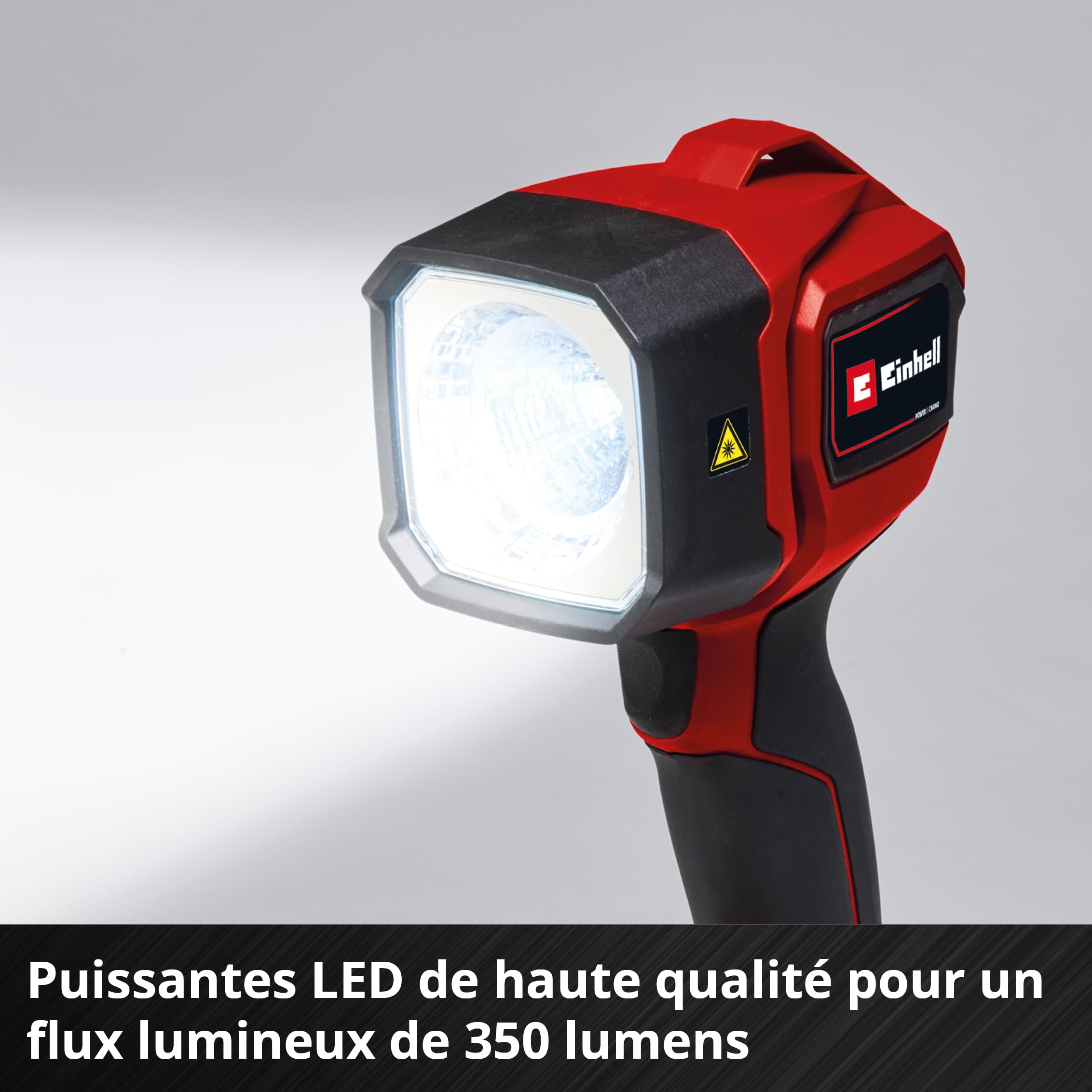 Einhell Lampe sans fil TC-CL 18/350 Li-Solo Power X-Change (18 V, 350 lm, 7 000 K, portée de 30 m, tête lumineuse orientable, LED haute qualité, sans batterie)