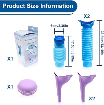 750ml Pee Bottle for Man Women, 5 PCS Shrinkable Urinal Bottle Kits with Female Urinal and Macaron Storage Box, Portable Urine Bottles Male, Urine Bottle for Outdoor Indoor Use
