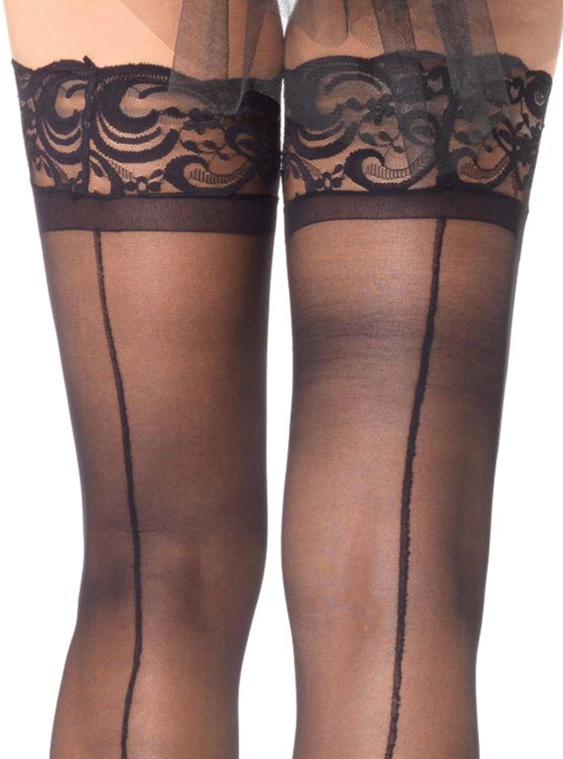 Leg Avenue Sheer Stay Up'S with Backseam
