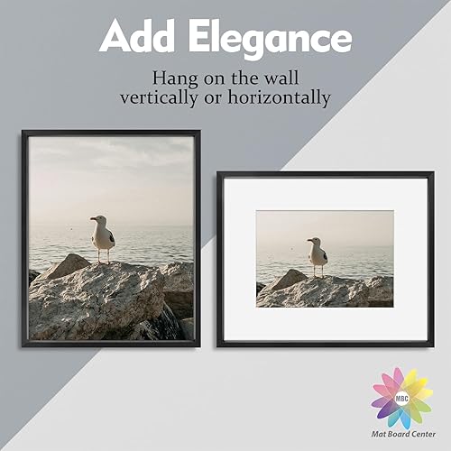 Miniatura 3 de Mat Board Center - Marco de fotos de aluminio de 8 x 10 pulgadas, pantalla de 5 x 7 pulgadas con paspartú y 8 x 10 pulgadas sin paspartú, horizontal