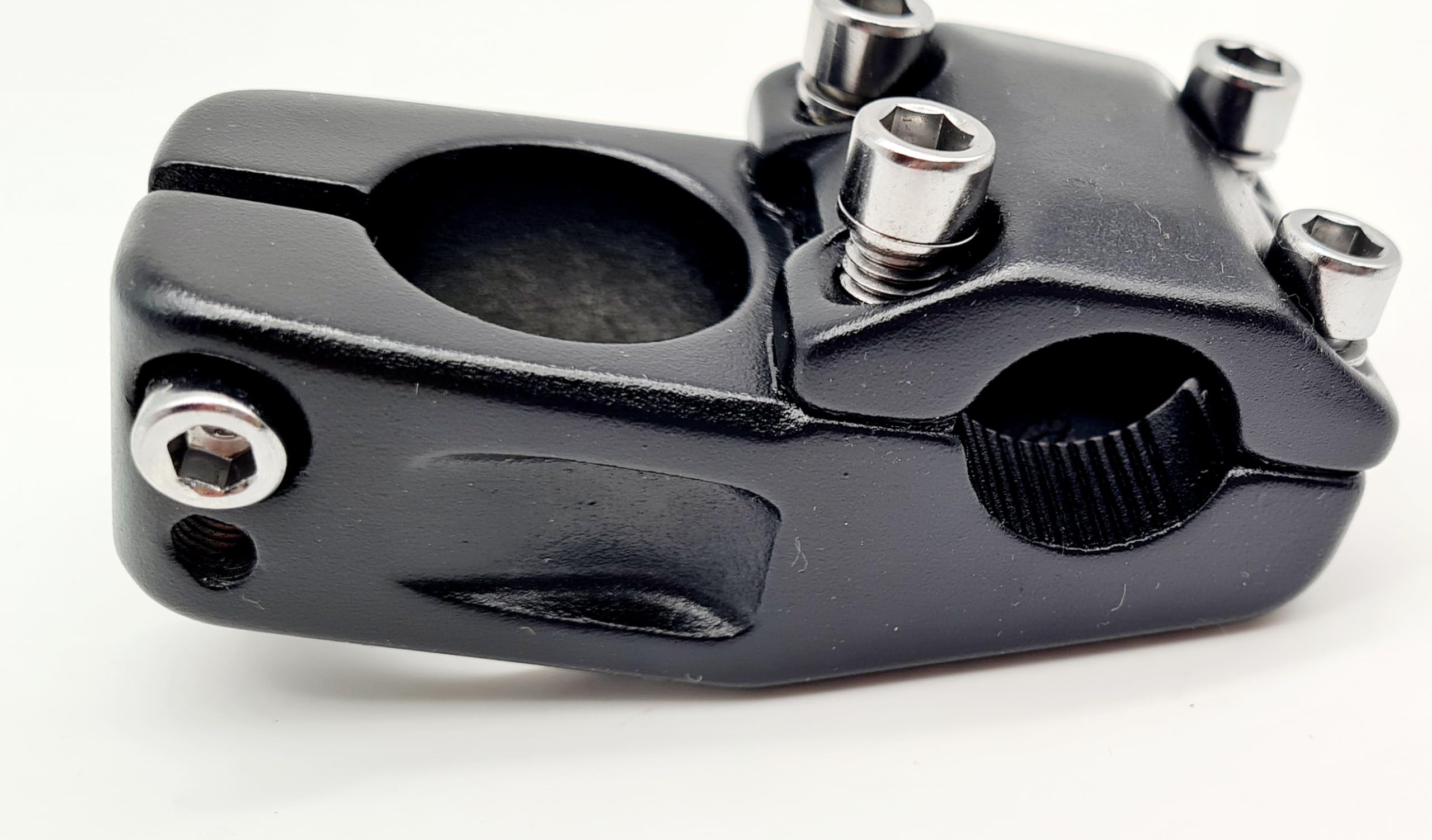 Attacco manubrio per bicicletta BMX in alluminio, 40 mm, 22,2 mm/28,6 mm, morsetto 15°, per bici Freestyle/Dirtjump nero/argento (nero)