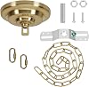Kit de cubierta para artefacto de luz resistente, 5.3 pulgadas de diámetro y 5.9 pies de cadena, hardware de montaje para techo para lámparas colgantes, candelabros o luces colgantes, latón 1