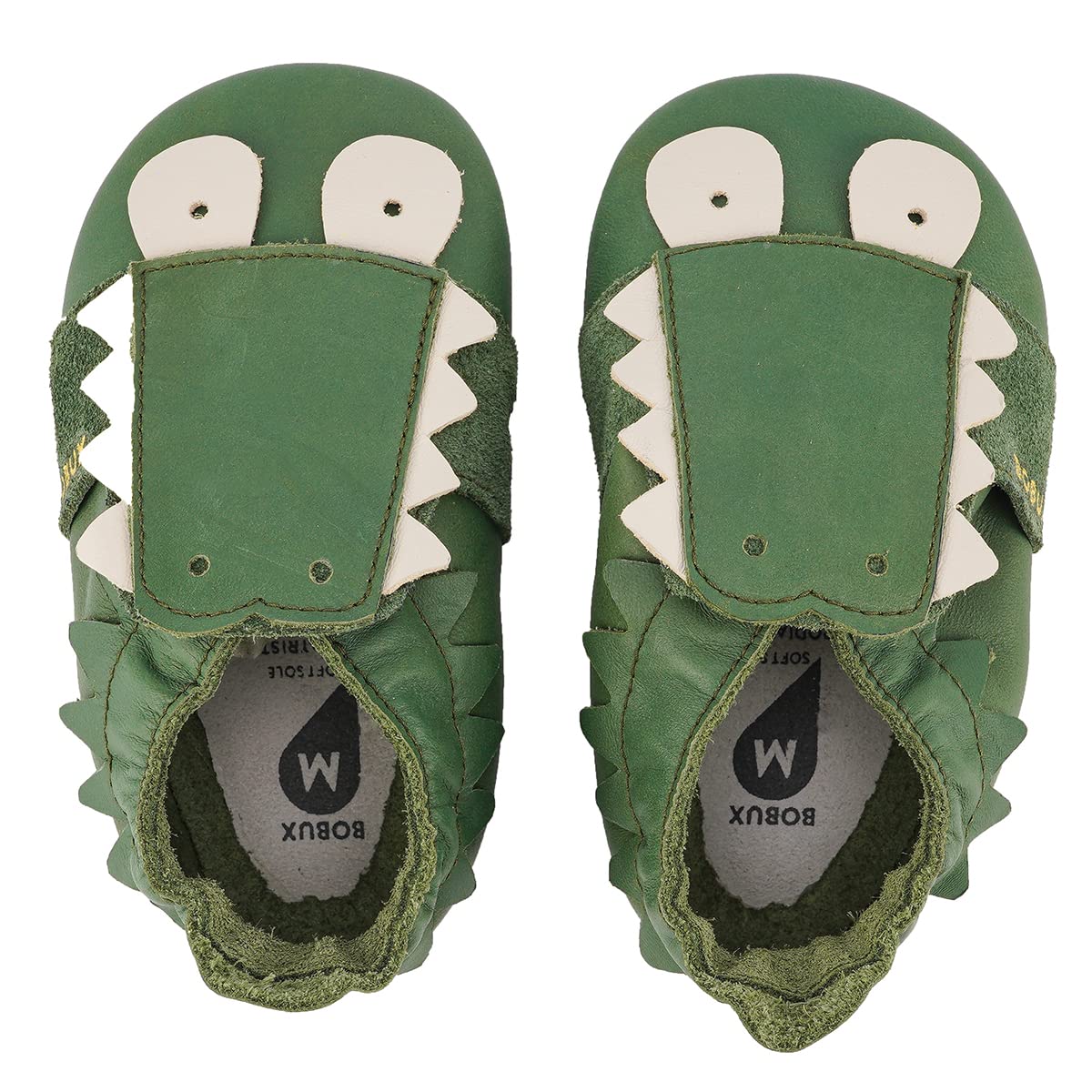 Bobux | Scarpine per bambini con molti design diversi | Scarpe per neonati | Scarpe in pelle per neonati | Scarpe per primi passi | Verde coccodrillo | 15-21 mesi