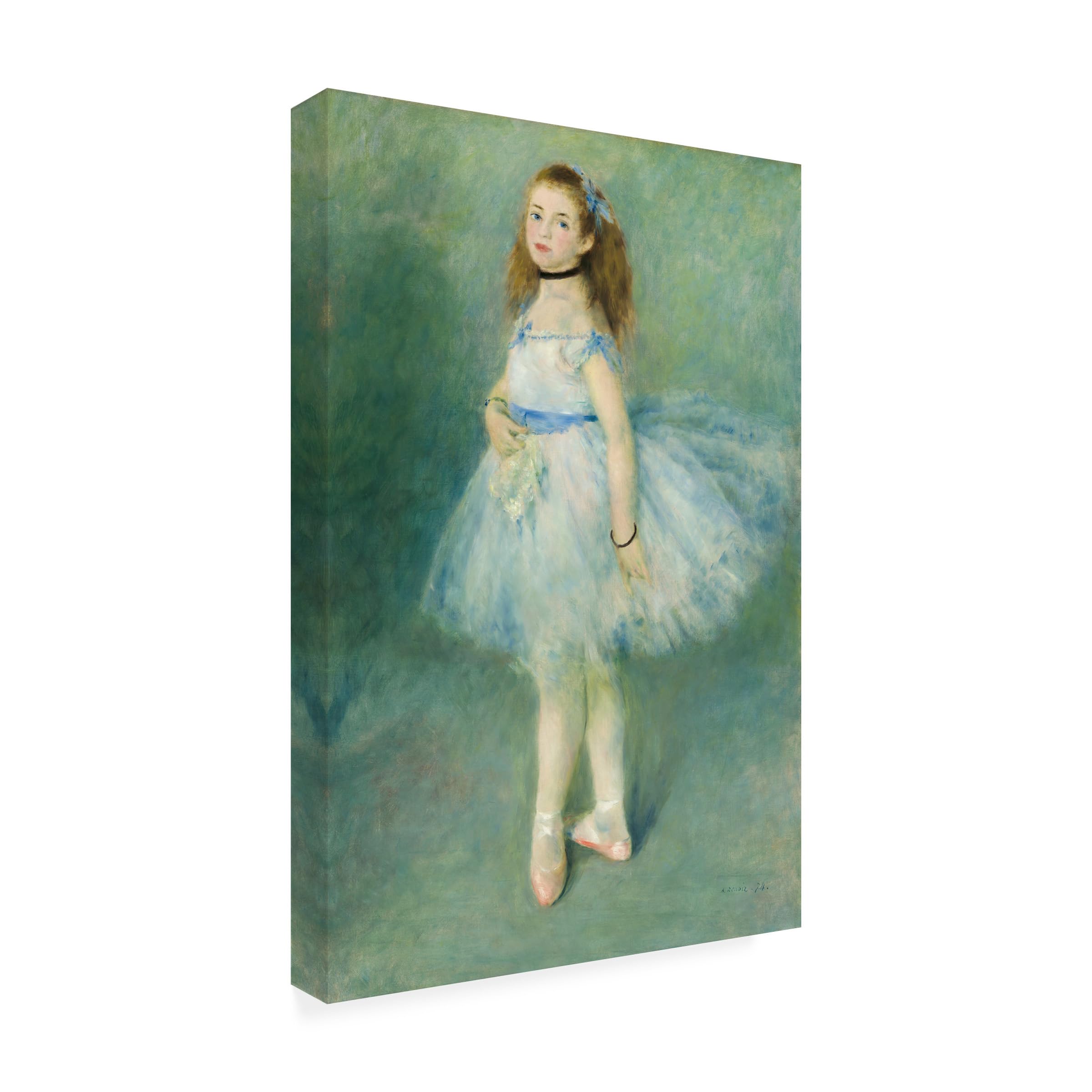 Wrapped Canvas Wall Art - Masters Collection 'The Dancer 1874 by Auguste Renoir' Wall Art for Living Room, Bedroom, or Office Décor - 12x19