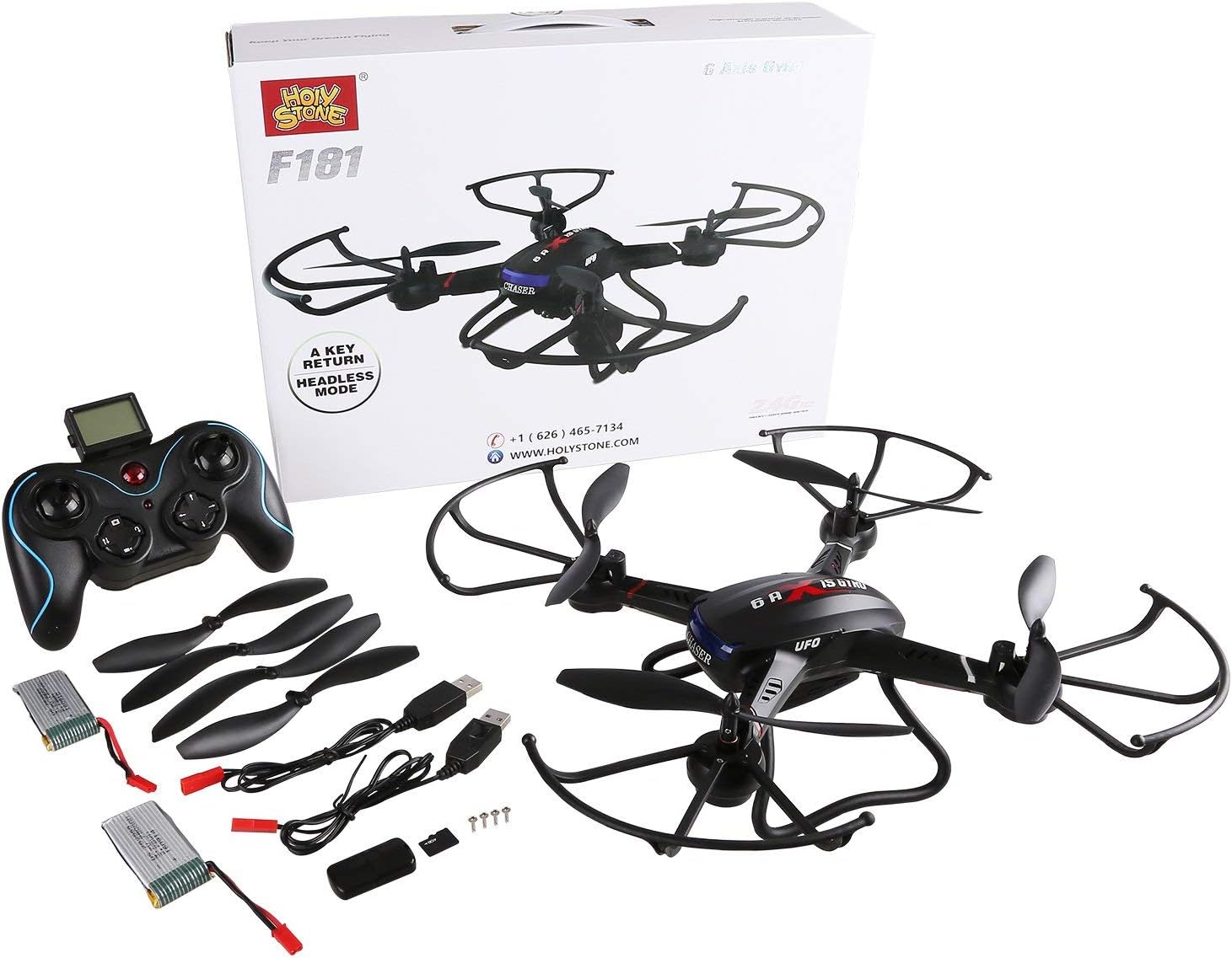 Holy Stone F181C RC Quadcopter Drone with HD Camera RTF 4 Channel 2.4GHz 6-Gyro with Altitude Hold Function,Headless Mode and One Key Return Home, Color Black