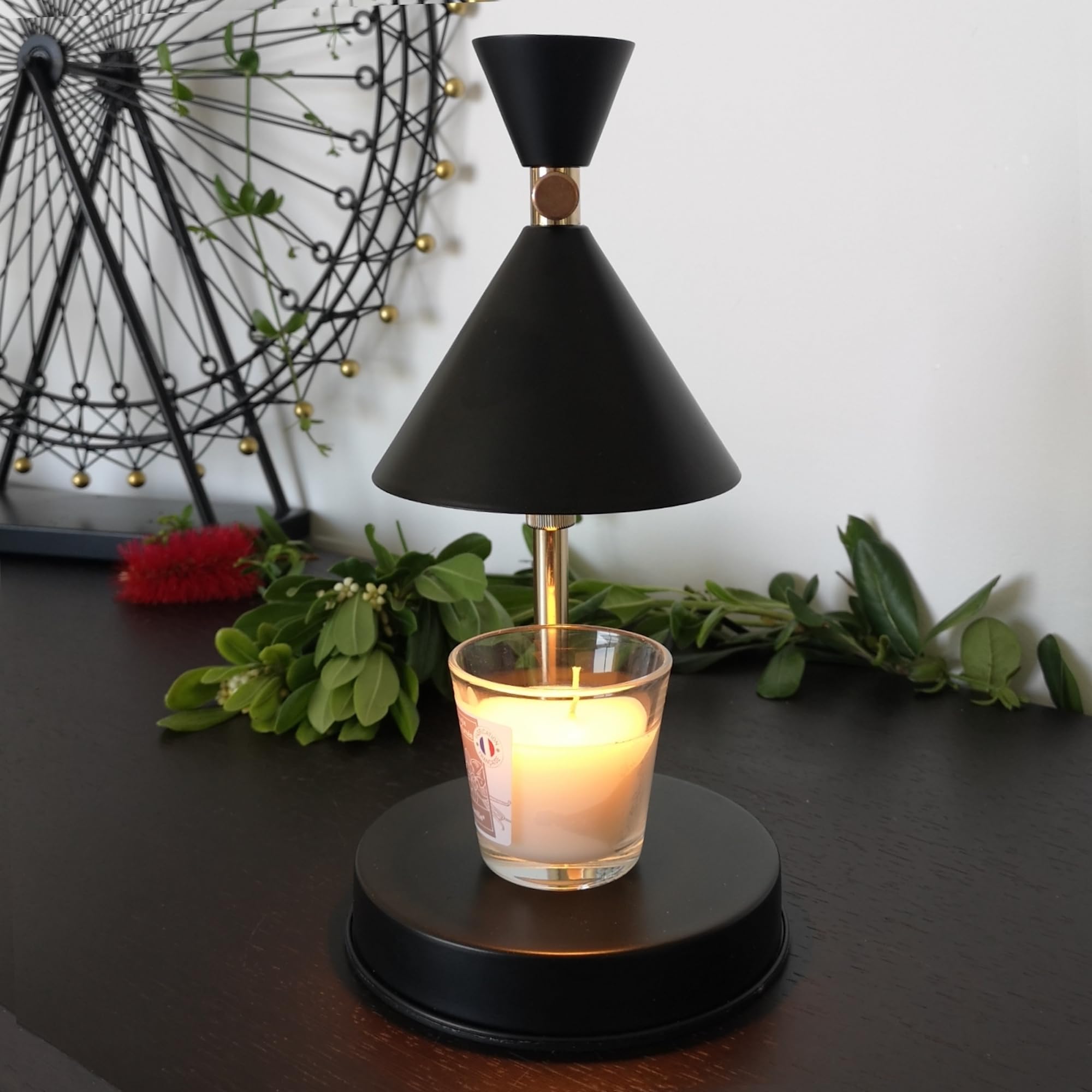 Zen'Arôme Duftkerzenwärmer Candelino - Elektrischer Duftkerzenbrenner - Verbreitet Düfte ohne Flamme oder Rauch - Verlängert die Brenndauer von Kerzen - Integrierter Dimmer - Höhenverstellbar.