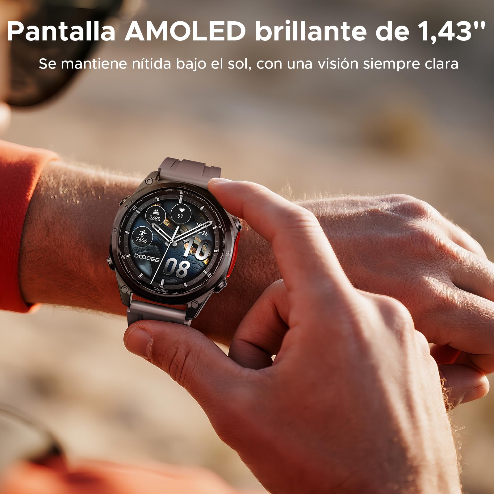 Anywise W1 Pro Reloj Inteligente para Hombre, GPS de Doble Banda y Tarjetas sin conexión, Resistente al Agua 5 ATM, batería de 18 días, 1,43 Pulgadas AMOLED HD, 170+ Modos Deportivos, Llamadas