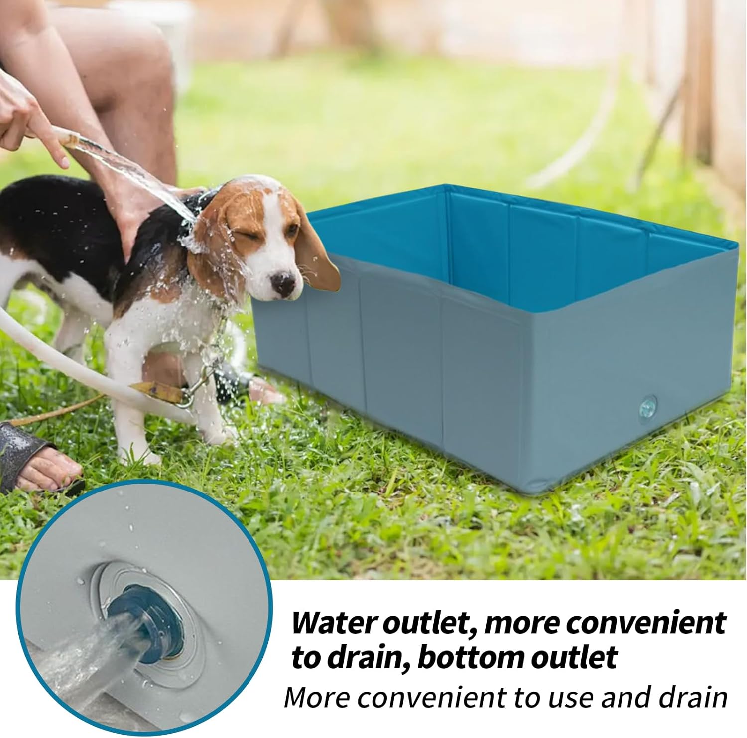 Foldable Dog Swimming Pool | Puppy Water Play Padding Toy, Puppy Paddling PVC Pet Swim Tub for Summer Cooling Outdoor Garden Beach Backyard Kids