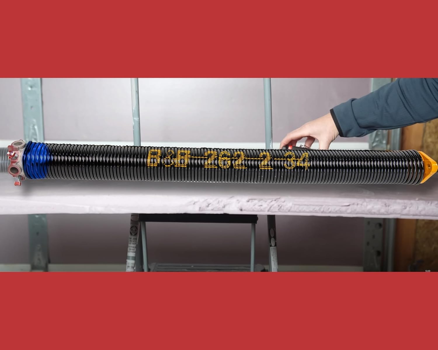 Garage Door Torsion Spring Replacement Kit - 2" ID - Up to 18,000 Cycle - Includes Winding Bars, Steel Bearing and Gloves RED ONLY (262-2-34-R-WB-SB-GL-MN)
