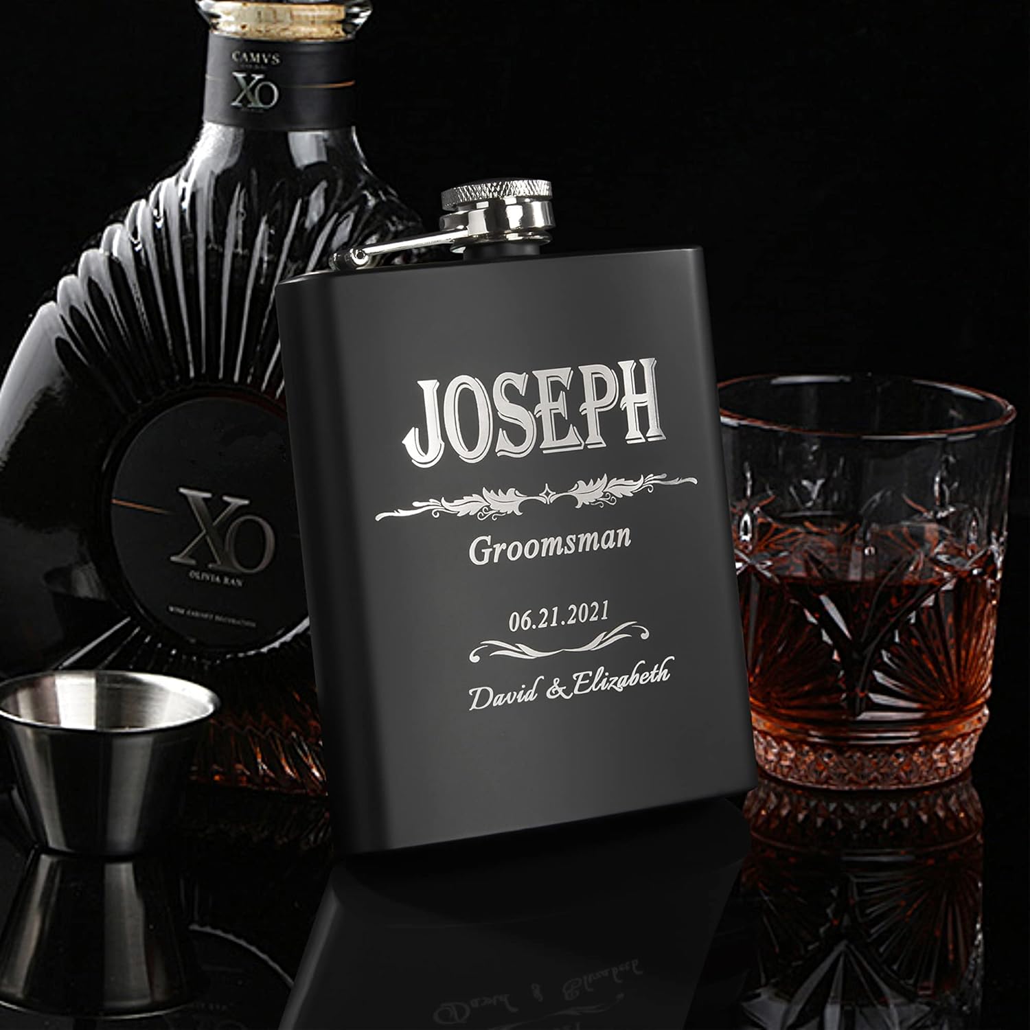 Groomsmen Gifts, Personalized Flask for Best Man, Custom Wedding Gifts, Set of 6