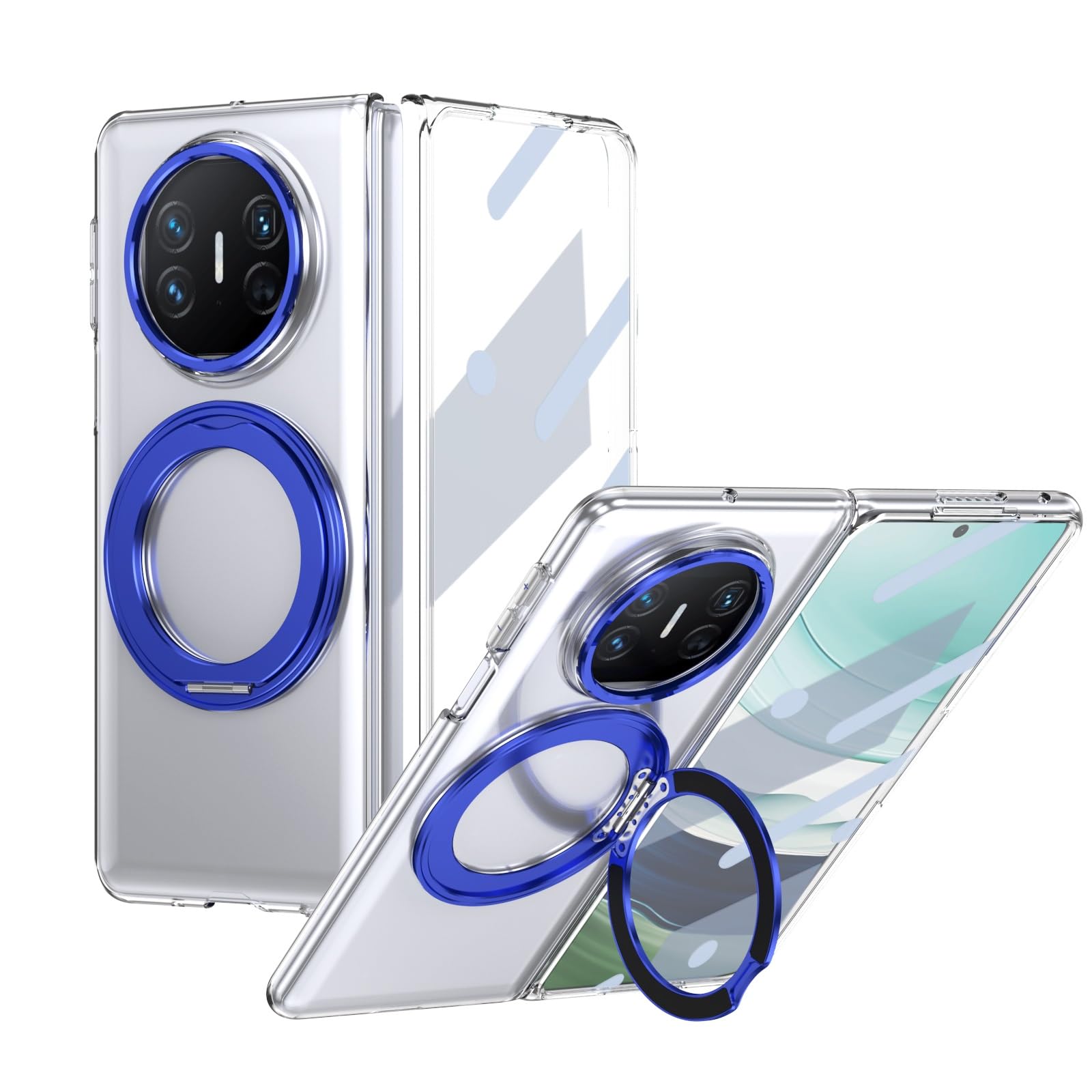 Coque antichoc Huawei Mate X3 de qualité militaire transparente bleu - 8