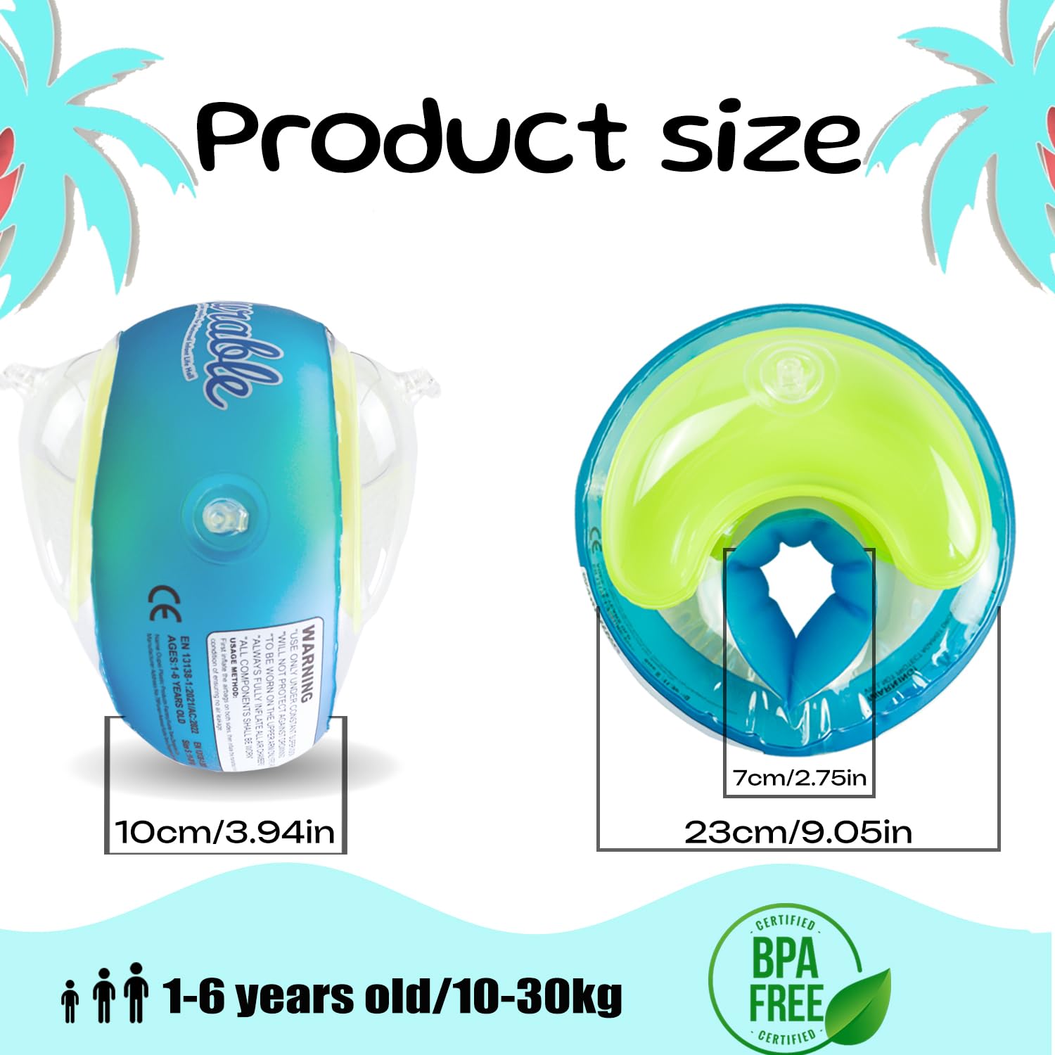 Braccioli Bambini 3-6 anni,Braccioli con 3 Airbag Indipendenti,Gonfiabile per Bambini con Stampa adatti a Bambini da 3 a 6 Anni Aiuto per il Nuoto | 10-30kg Dispositivo per Principianti