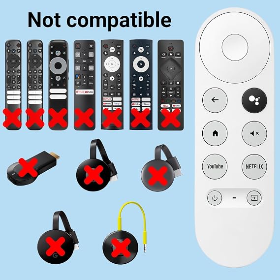 G9N9N New Replacement Google Chromecast TV Voice Smart Remote Control, Compatible with Google Chromecast 4k, Google TV Streamer 4K(Only Compatible with Snow Chromecast Google)