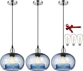 Lot De 3 Suspensions Pour îlot De Cuisine - Sur Rail H 1m Ou Plafond | 3 Couleurs Réglables (3000K/4000K/6000K), Longueur Ajustable