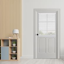 DEZ FURNISHINGS Ak l  Aletsiz 1 "Metal Kap lar i in M knat sl  Mini Panjur, Oda Karartma, 25" G x 42" H, Beyaz