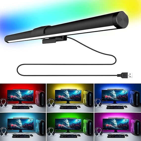 Computer Light Bar | 3 Colors Adjustable Lamp Anti-Glare | Screen Light for Computer Monitor - for Office Home Table Dorm College Workbench Cubicle Desk
