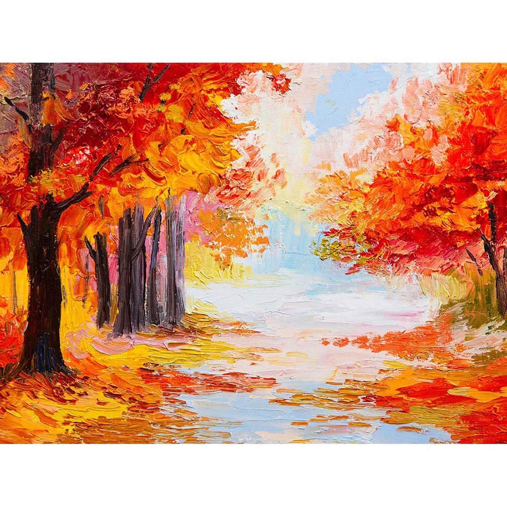 Wee Blue Coo Autumn Forest Landscape Art Print Poster Wall Decor 12X16 Inch