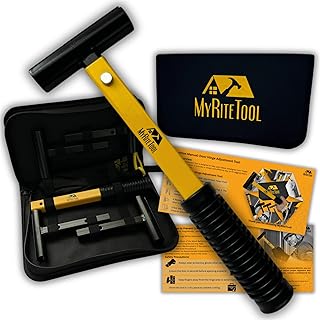 Door Hinge Adjustment Tool Kit. 4-in-1 Precision Hinge Gap Wrench for Door Alignment, Sagging Door Repair & Installation, Reinforced Steel, Adjustable Handle Length, Gloves + Storage Case