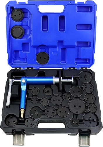 JIFEHO Kit de herramientas de extensión de pistón de pinza de freno neumático, compresor trasero de freno para reinicio de reemplazo de pastillas de