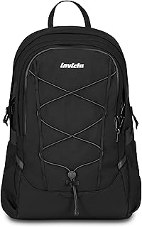 Invicta Zaino Lavoro Act Plus, Nero, Doppio Scomparto Con Tasca PC 14", Tasca Borraccia e Fondo Rinforzato, Zaino Capiente e Versatile da 29 L Per Ufficio e Università, Per Uomo e Donna