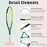 Vista 4 de bo'weiqi Raqueta de tenis para niños de 17"-25" para edades de 2-12 años, raqueta de tenis juvenil ligera para niñas y niños, deportes al aire