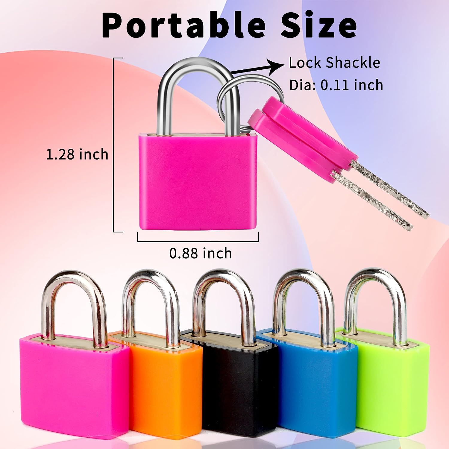 Febwind 5 Pcs Suitcase Locks, Multicolor, with Copper Keys image 2
