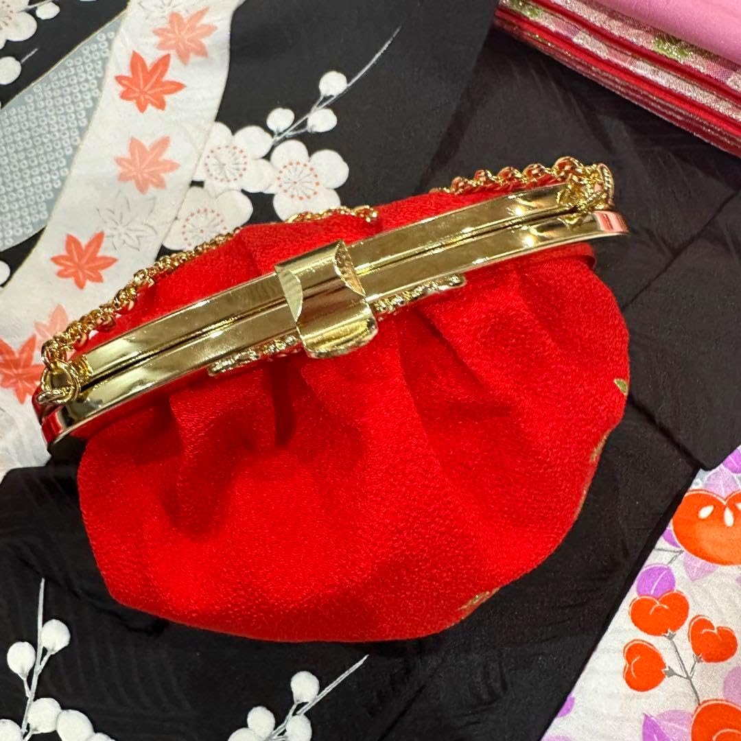 王道!!正絹赤系♡七五三 7歳 女の子 フルセット 一式 黒 王道！赤