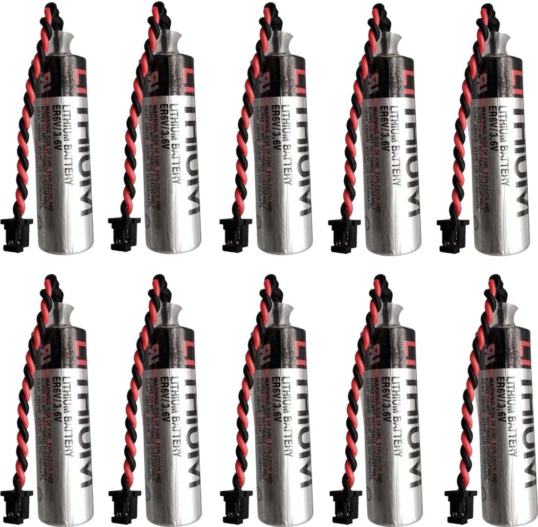 (10 Pcs) 2400mAh ER6V/3.6V ER6VC119A,ER6VC119B Battery for M70 PLC
