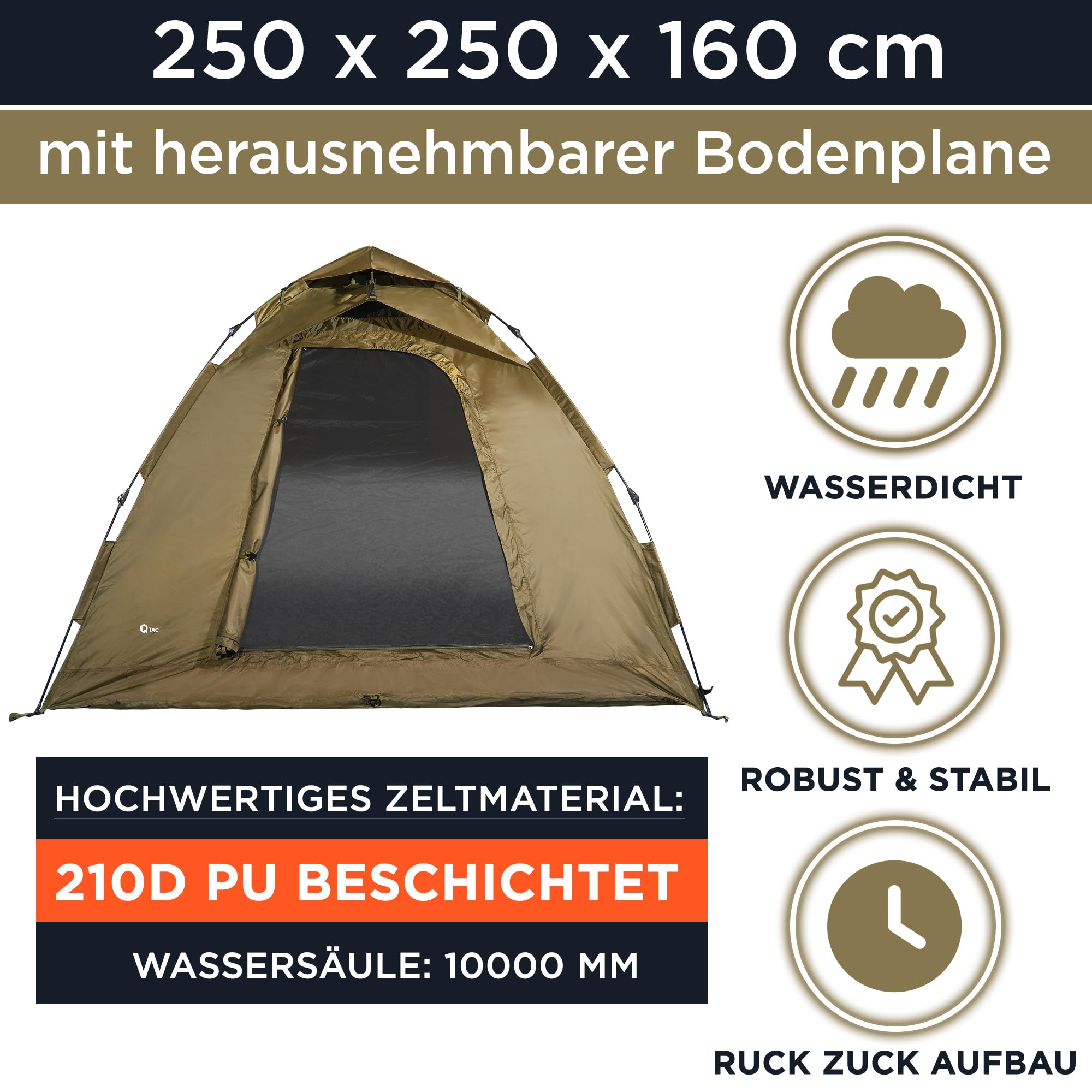 ruck zuck zelt 4x4 Q-Tac Bivvy Angelzelt 2m & 3m (250 x 250 x 160 cm) Sport & Freizeit Lewens- Ancona Unterglas und seatpost Pant Size:W34