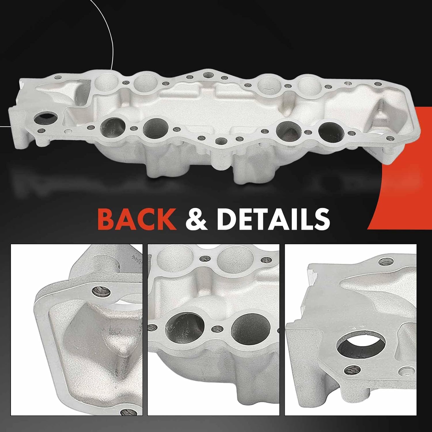A-Premium Aluminum Dual Carburetor Intake Manifold Compatible with Ford Mercury Flathead V8-2-Barrel 1949-1953, Replace for# 91015985