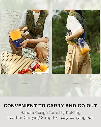 Miniatura 6 de Licuadora portátil de 32 onzas para batidos, pequeña licuadora personal con 10 cuchillas, licuadora de batidos con tapa de viaje y pajilla, sin BPA,