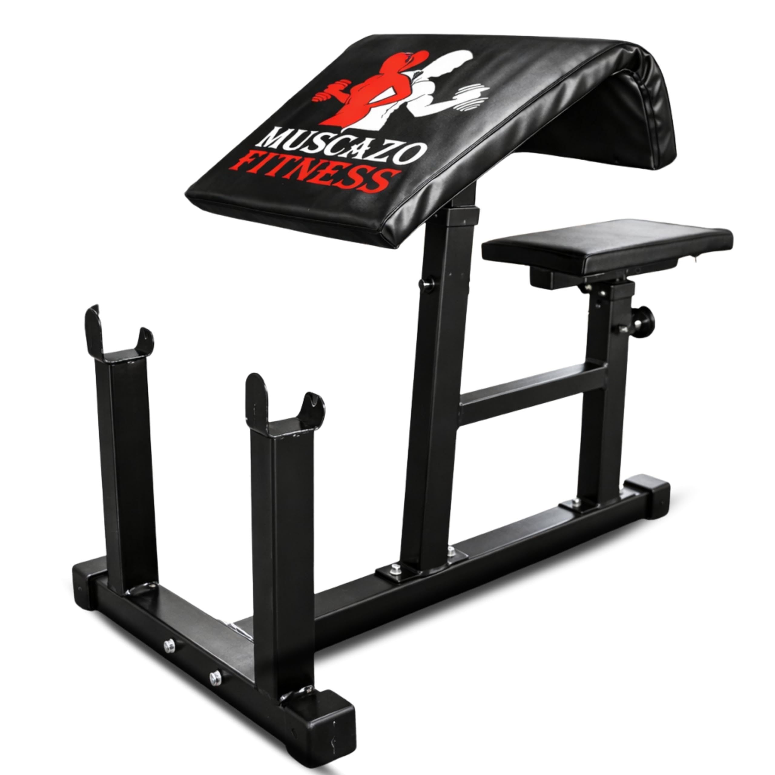 Preacher Curl Bench for Home Gym, Adjustable Biceps & Arm Curl Bench with Heavy-Duty Steel Frame, Thick Padded Arm Rest, Stable Base for Dumbbell & Barbell Bicep Training