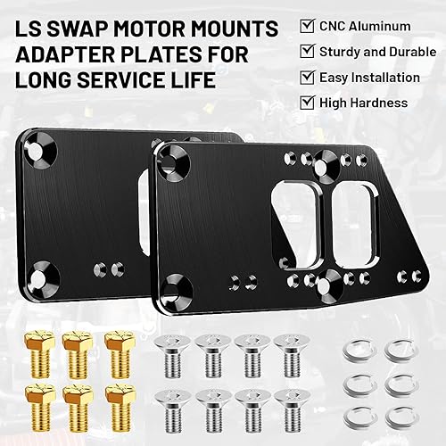 Miniatura 3 de Para LS Swap Motores Adaptadores Placas Adaptadoras - para Vehículo SBC a Motor LS Ajustable Universal LS Conversión Swap Soporte Pequeño Bloque