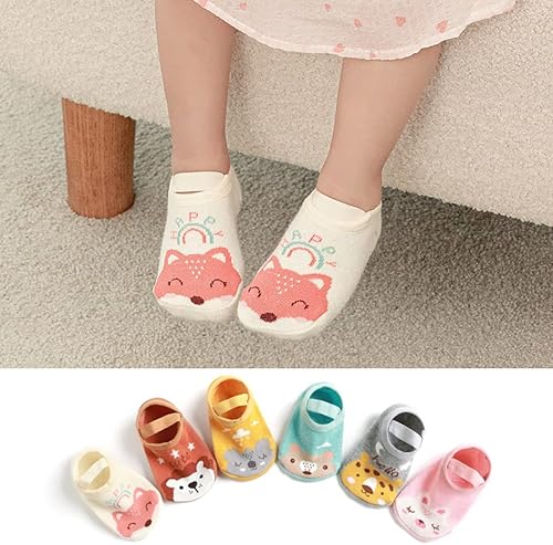 Miniatura 6 de Calcetines antideslizantes Mary Jane para bebé, calcetines de ballet antideslizantes con agarres, unisex, para niño y niña, 6 pares
